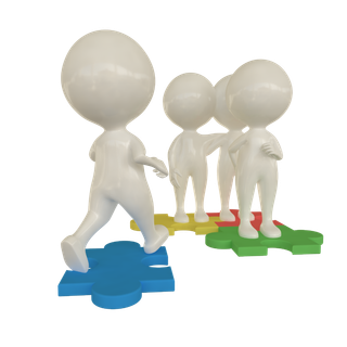 3D商务小人合作火柴人办公白领团队小黑人元素PNG设计素材模板