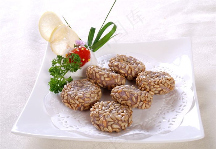香芋瓜籽酥美食素材