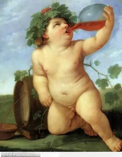 西方油画作品--正在喝酒的小孩世界名画