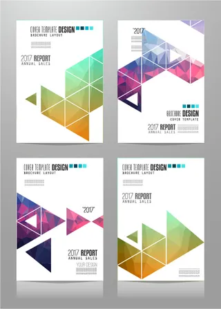 抽象矢量彩色时尚年度宣传册设计
