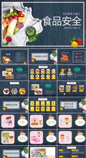 食品安全健康PPT模板ppt模版预览图
