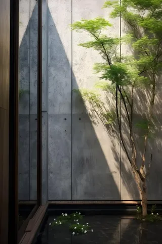 建筑园林树枝背景