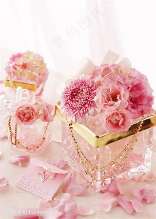 唯美粉色花朵特写高清图片