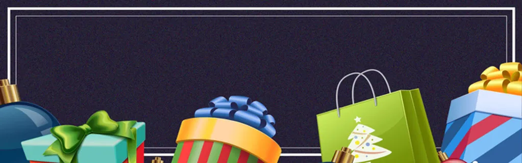 圣诞节礼盒深蓝色背景