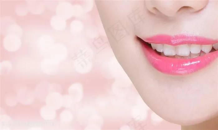 健康美白牙齿美女洁白的牙齿医学图片