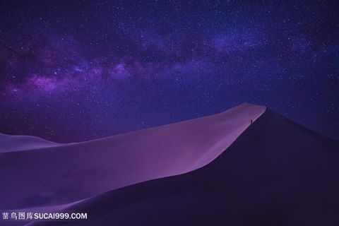 夜色下沙漠景色高清风景图片