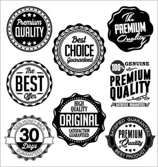 免抠黑白圆形标签