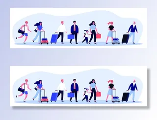 扁平化人物场景办公互联网等距ai矢量设计网页海报UI素材插画