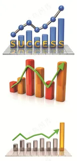 立体箭头走势图设计高清图片