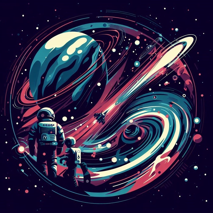 缥缈的宇宙空间插画