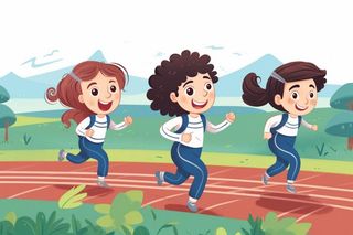 操场学生儿童插画背景