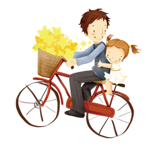 哥哥骑车带孩子