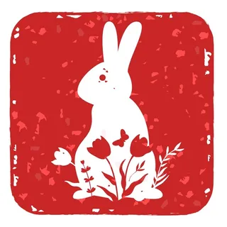 新年素材2023新年素材卯兔新年快乐盖章兔年