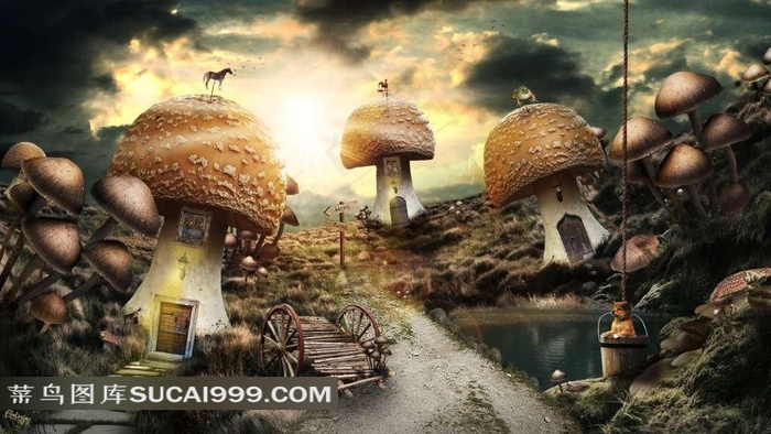 欧式梦幻蘑菇城堡