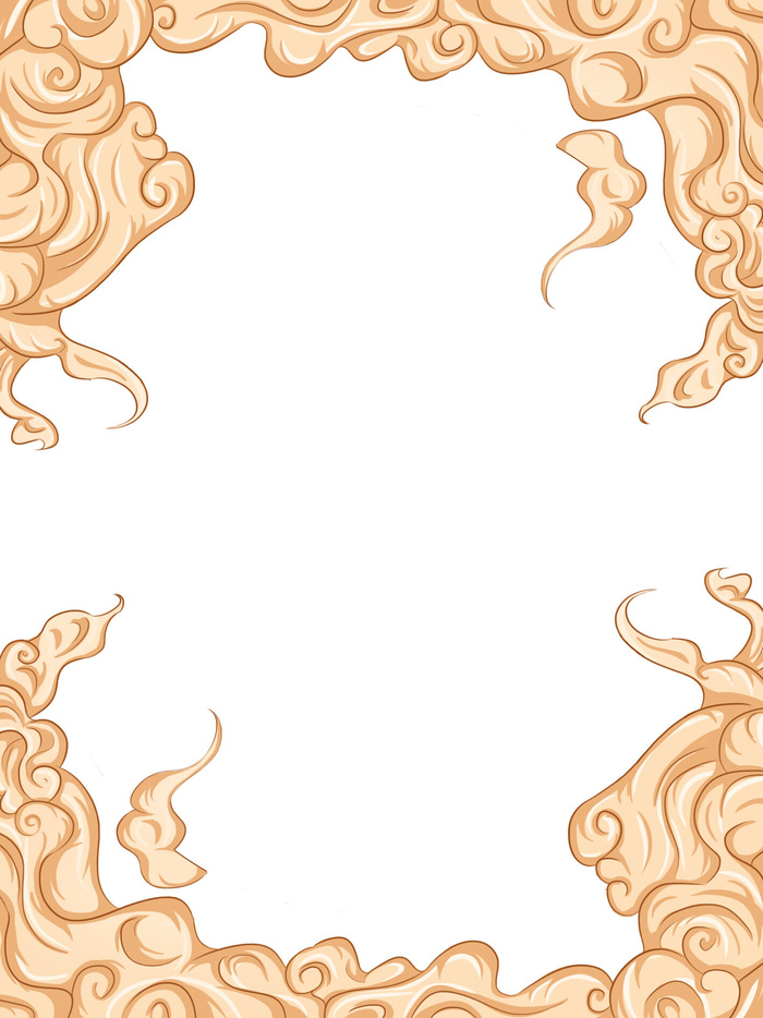 中国风国潮祥云插画手绘云彩图案海报云层装饰背景PSD设计素材