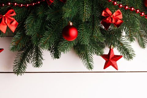 圣诞节圣诞树装饰挂件金色圣诞球特写近景(84)