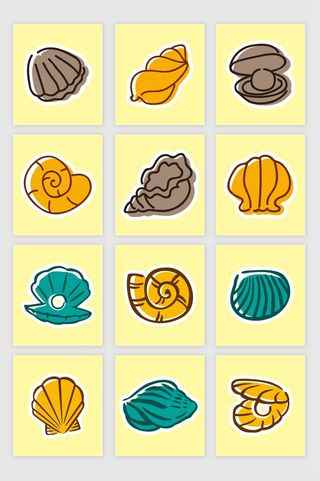 螺丝贝壳矢量卡通素材