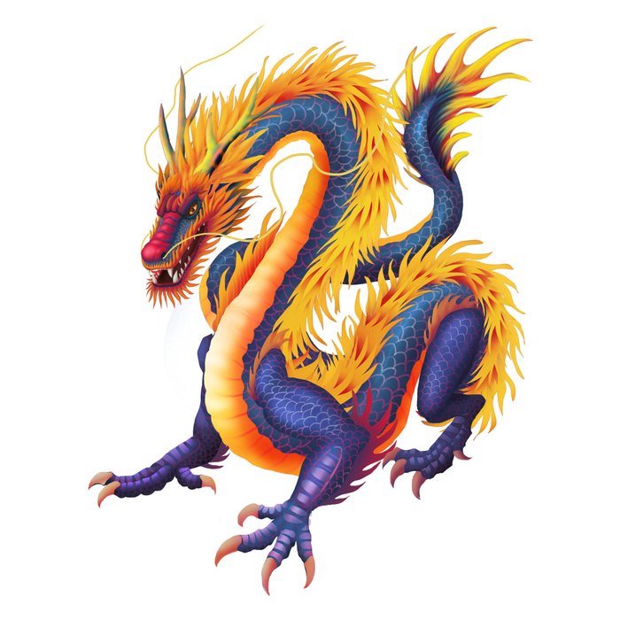 手绘山海经上古神兽夫诸凤凰麒麟青龙白虎朱雀玄武插画PSD素材psd模版下载