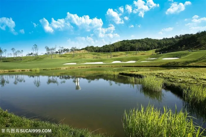 湖风景天空水森林反射河树草水生农村