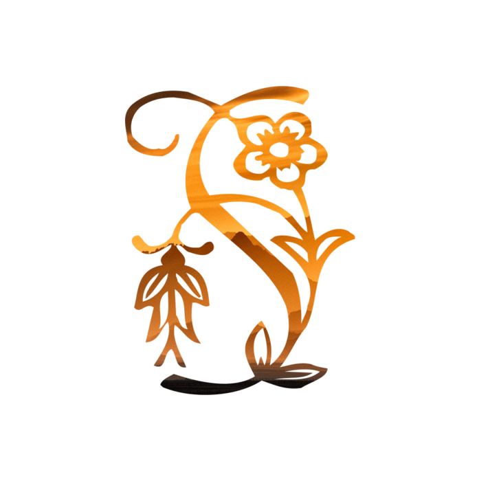 字母S金黄色插画海报
