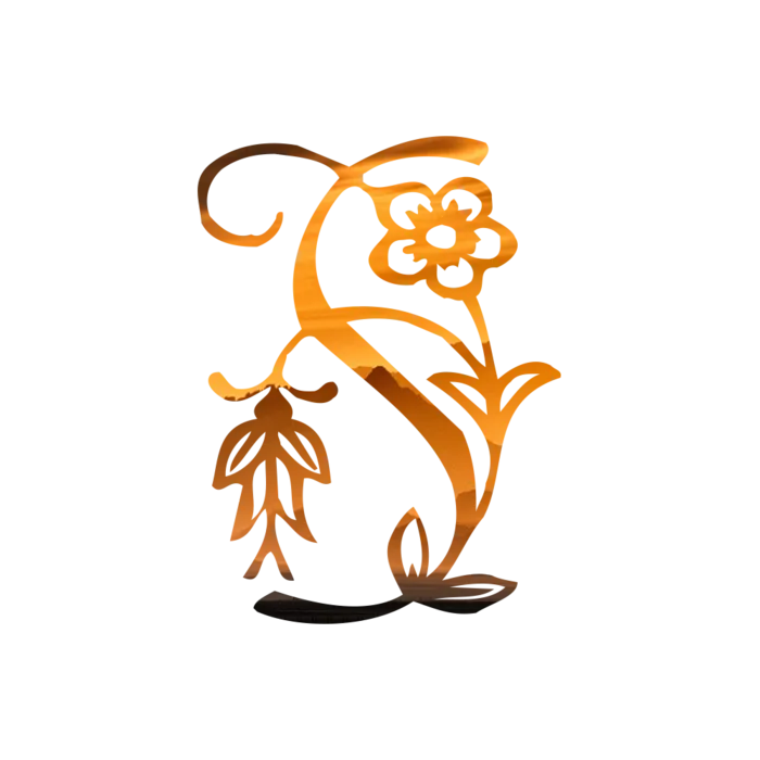 字母S金黄色插画海报