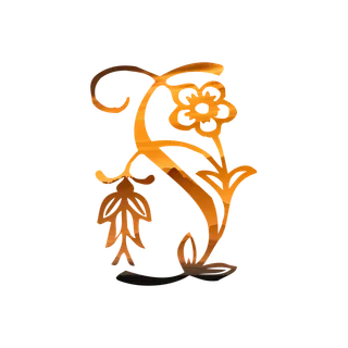 字母S金黄色插画海报