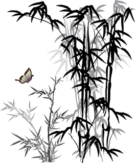 竹子水墨画中国风国画墨水书法竹子画