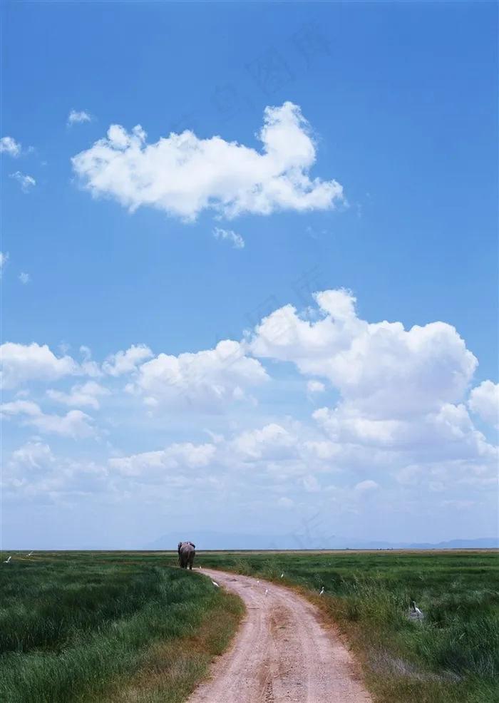 蓝蓝的天上白云飘云层美图素材