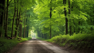 夏天森林小径绿色摄影图