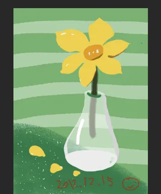 临摹绘画分层小花朵