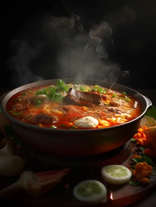 羊肉火锅美食摄影图