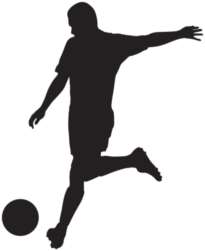 足球运动员踢球射门免抠
