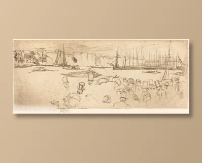 惠斯勒素描线描湖畔美景 惠斯勒素描线描湖畔美景