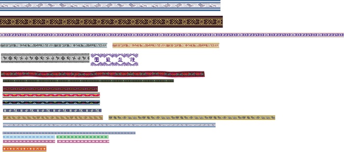 畲族彩带-34cdr矢量模版下载