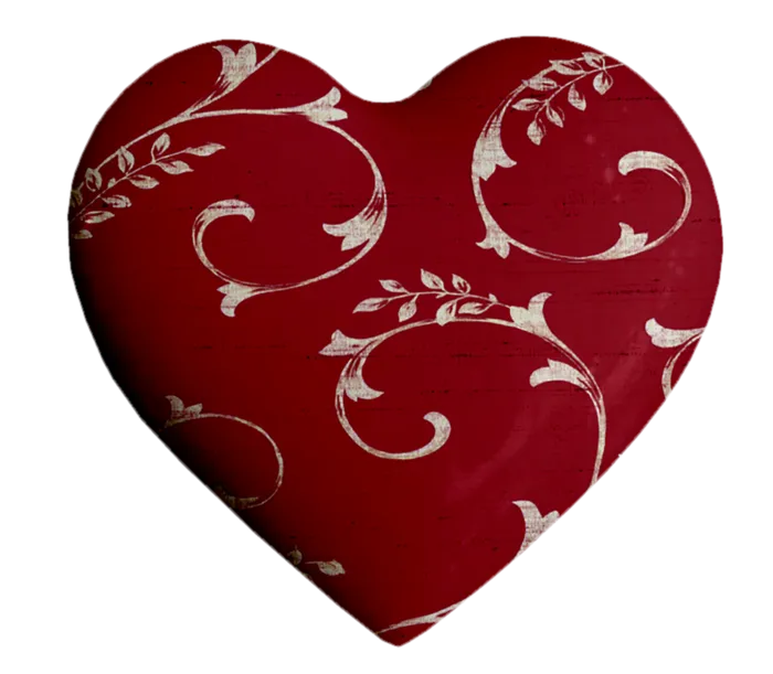 暗红爱心卡通情人节