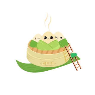 端午节粽子龙舟假日免扣元素