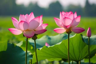 夏日池塘里的荷花摄影图 