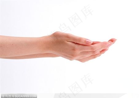 手的表情-双手接物侧面图