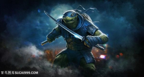 神龟武士插画图片