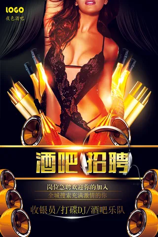 酒吧收银员招聘海报
