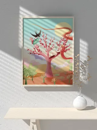 绿色创意公益植树节卡通312保护环境宣传插画