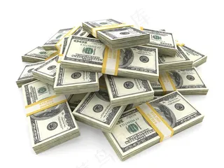 一堆美元钞票图