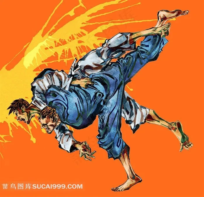 拳击运动员插画素材