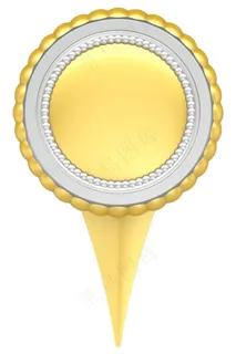 金色质感花边按钮图标高清图片