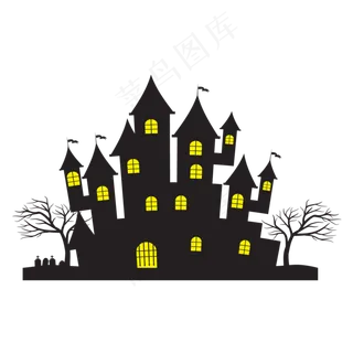 万圣节节日卡通素材城堡