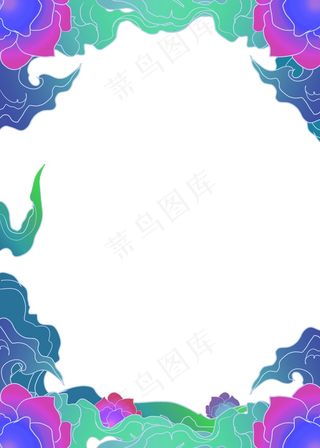 国潮手绘相框psd分层模板