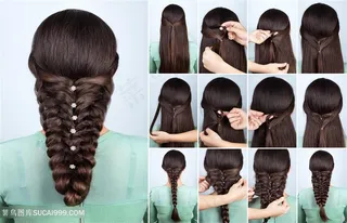 细致束发盘发步骤图片