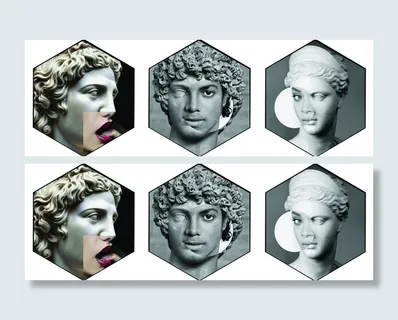 三联浮雕欧式人像装饰画