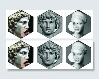 三联浮雕欧式人像装饰画