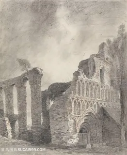 康斯坦布尔素描建筑装饰画 康斯坦布尔素描建筑装饰画